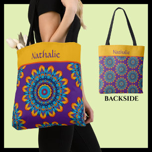 Ljus Levande Lila Boho Stil Tygkasse