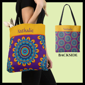 Ljus Levande Lila Boho Stil Tygkasse