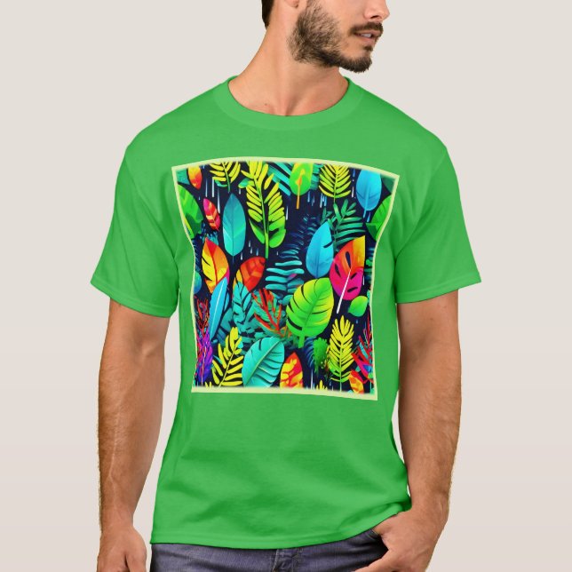 Ljus levande lövregn konst t shirt (Framsida)