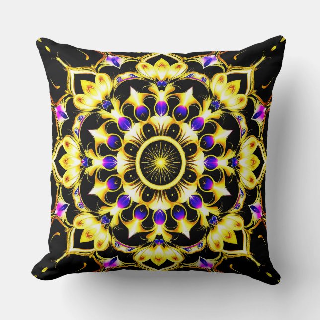 Ljus levande mandala-design kudde (Framsida)