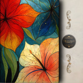 Ljus levande modern blomdecoupage