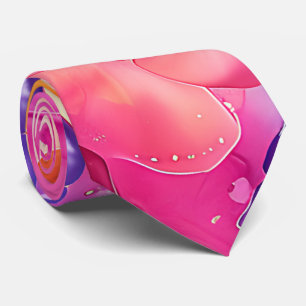 Ljus levande neon färgrik rosa gul regnbåge hippie slips