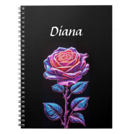 Ljus levande neonguldröds blomma illustration anteckningsbok