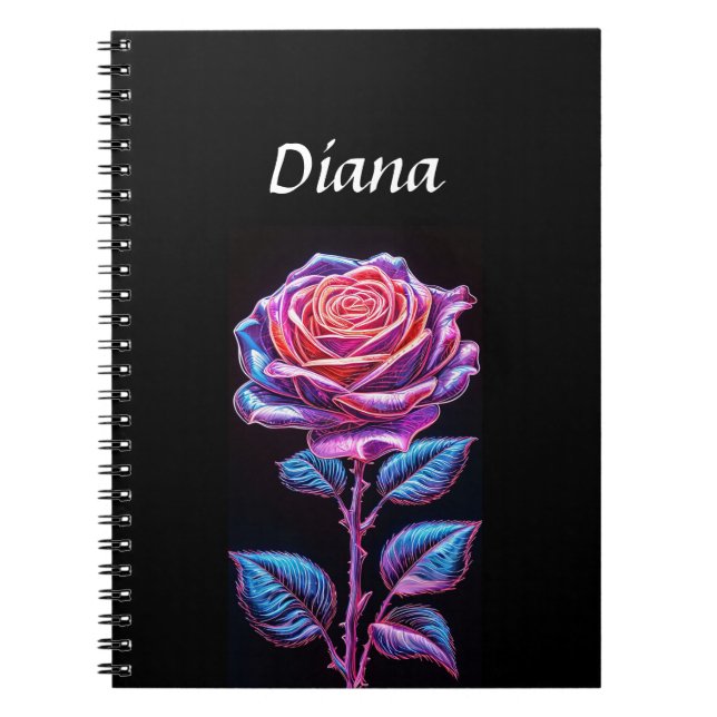 Ljus levande neonguldröds blomma illustration anteckningsbok (Framsidan)