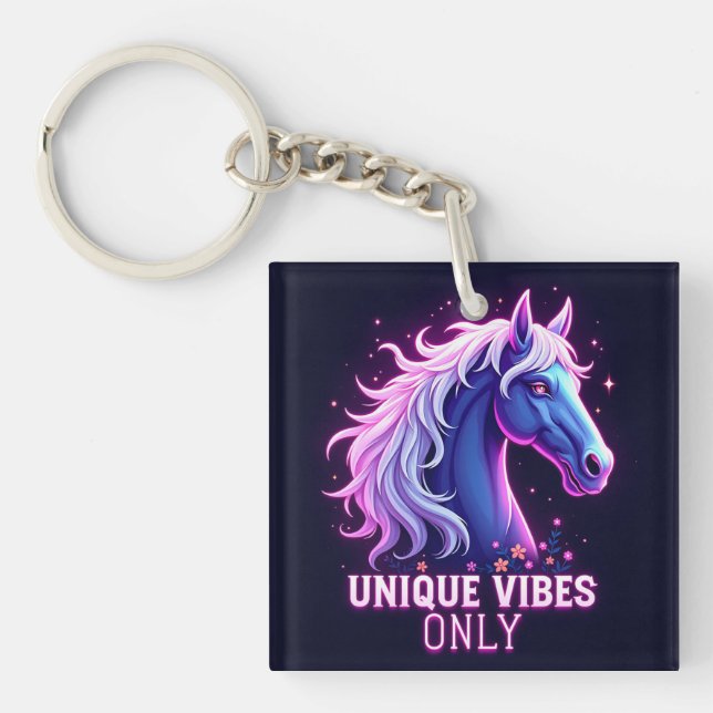 Ljus levande neonlys Hästillustration med unik tex (Framsidan)