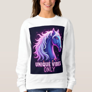 Ljus levande neonlys Hästillustration med unik tex T Shirt