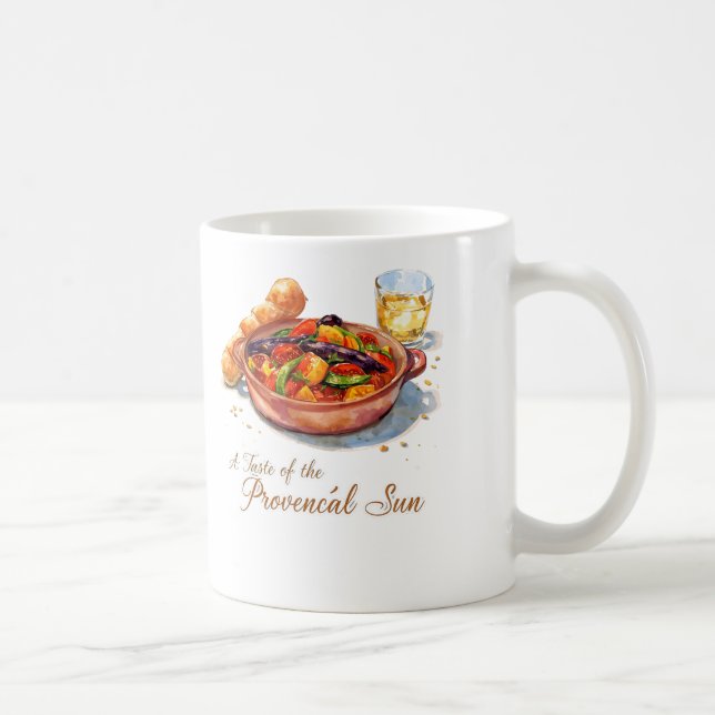 Ljus levande provensalsk ratatouille akvarellmålni kaffemugg (Höger)