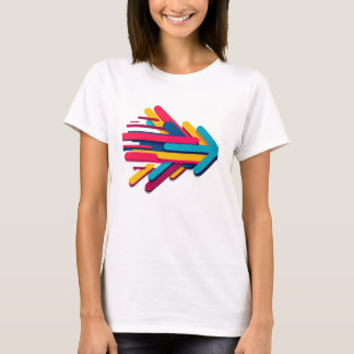 Ljus levande Retro 3D-rörelsepil T Shirt