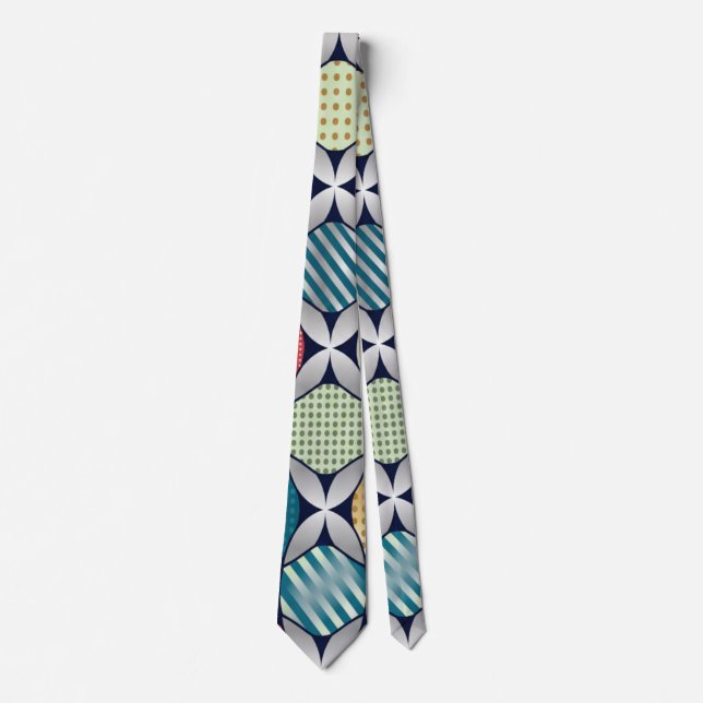 Ljus levande retro-geometrisk cirkelfusion slips (Framsida)