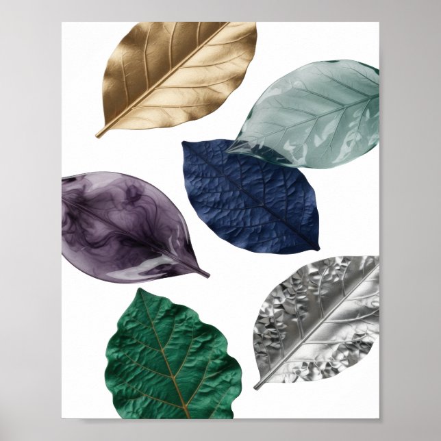 Ljus levande Silver BLADIG 3D Text Konst Poster (Framsidan)