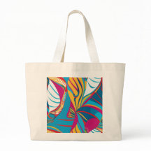 Ljus levande tropisk batikfusion Abstrakt löv 