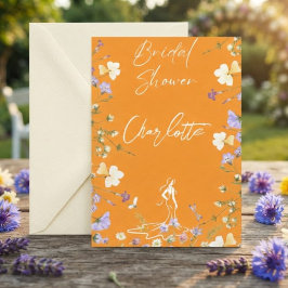 Ljus levande vilda blommor script bröllop inbjudningar
