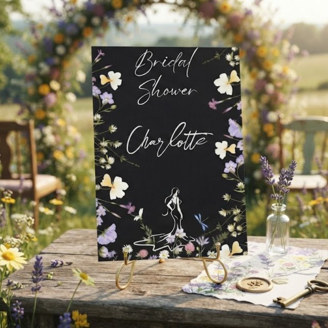 Ljus levande vilda blommor script bröllop  inbjudningar (Skapare uppladdad)