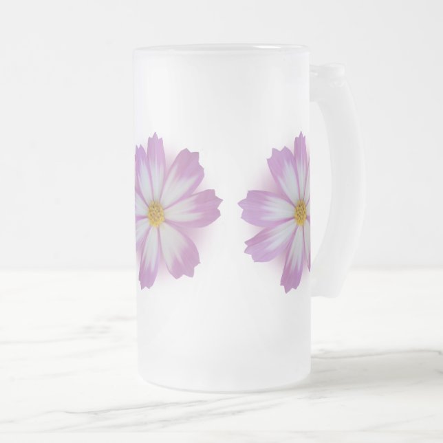 Ljus lila blomma frostat ölglas (Framsida höger)