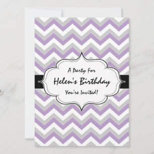Ljus Lila Chevron Modern ZigZag Mönster Inbjudningar