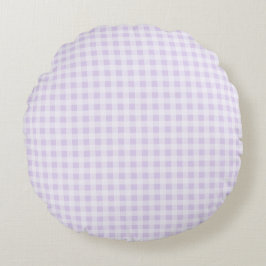 Ljus Lila Gingham Rund Kudde