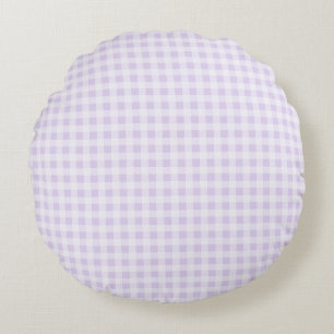 Ljus Lila Gingham Rund Kudde