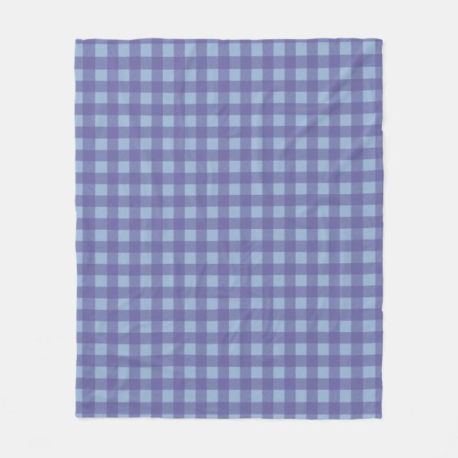Ljus lila Gingham-rutmönster Fleecefilt (Framsidan)
