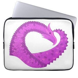 Ljus lila hjärta drake på vitt laptop sleeve