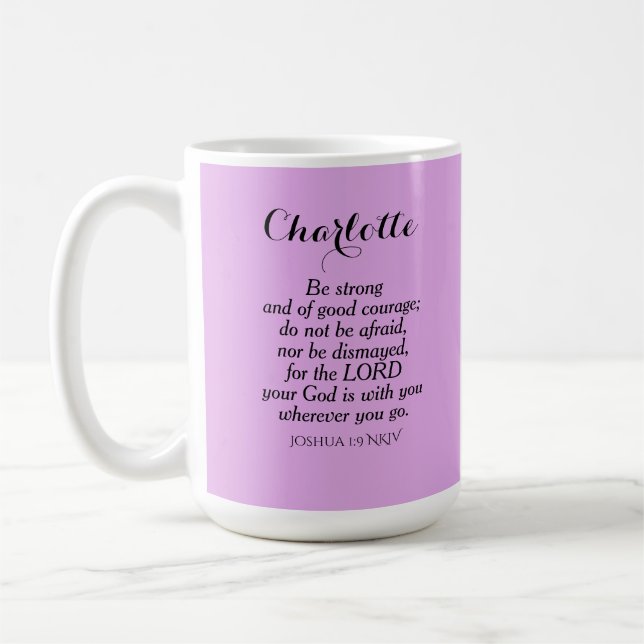 Ljus Lila, kurva i bibel Verse-anpassat namn Kaffemugg (Vänster)