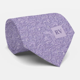 Ljus Lila Lavendel Präglad Rullmönster Struktur Slips