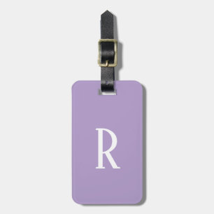 Ljus lila monogram namn cool present partygåva bagagebricka