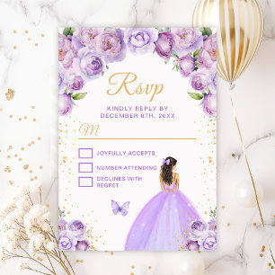Ljus lila och guld brunett hår prinsessa OSA kort