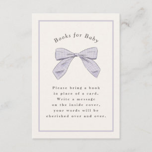 Ljus lila rutig båge Elegant babyfest Tilläggskort