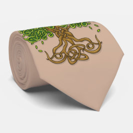 Ljus livets trädTie - brunt Slips