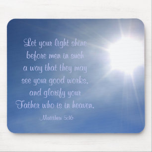 Ljus ljus Matthew 5:16 Mousepad Musmatta