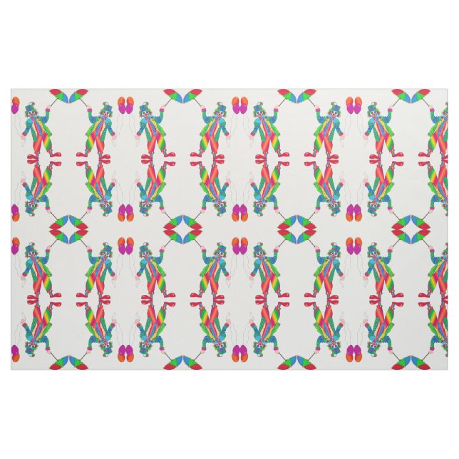 Ljus Lycklig clown Tyg (Fat Quarter)