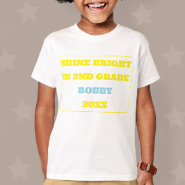 Ljus lysande andra klass tillbaka till skolan t-sh t shirt