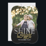 Ljus lysande högtidsfotokort julkort<br><div class="desc">Välj en utstansad form eller texturerat papper för ett extra speciellt kort.</div>