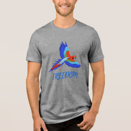 Ljus Macaw Papegoja Frihet Tri-blend T-Shirt