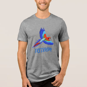 Ljus Macaw Papegoja Frihet Tri-blend T-Shirt