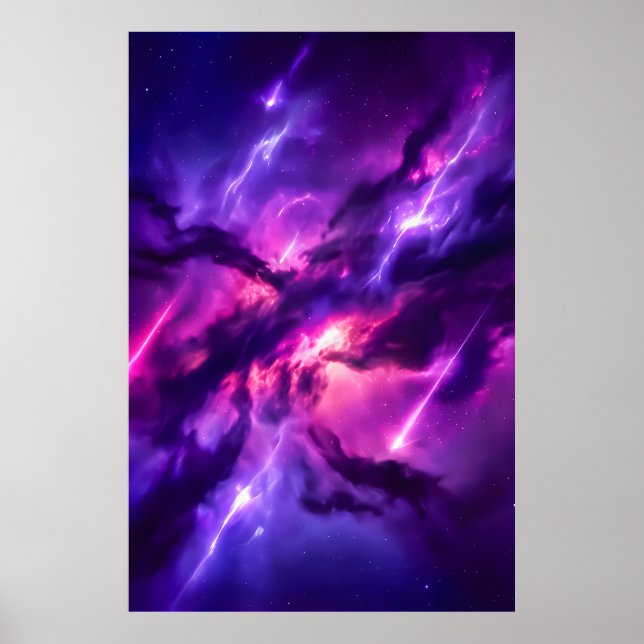 Ljus Magenta Kosmiska Tomrummet Nebulosan Konst Poster (Framsidan)