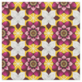 Ljus Magenta och Vita Blommor Tyg