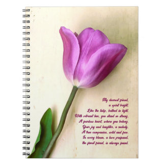Ljus Magenta Tulip Poetic Anteckningsbok