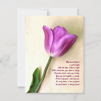 Ljus Magenta Tulip Poetic Vykort