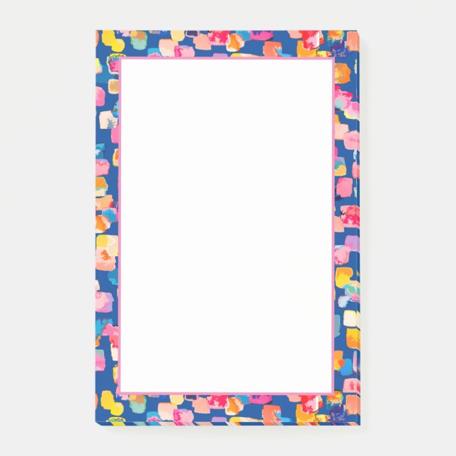 Ljus målad abstrakt fyrkantig mönster post-it block (Framsida)