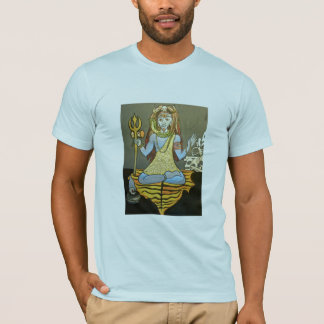 Ljus manar Bhairava Shiva utslagsplats - blått T-shirt