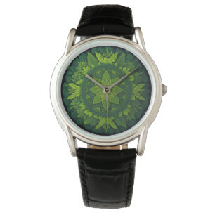 Ljus mandala av skogslövverk armbandsur