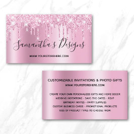 Ljus Mauve Rosa Glitterdroppar Ombre Webbutik Visitkort