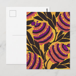 Ljus Maximalist Lila & Turkos Blommigtryck Vykort