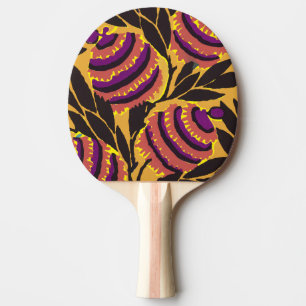 Ljus Maximalist Lila & Turkos Blommönster Pingisracket