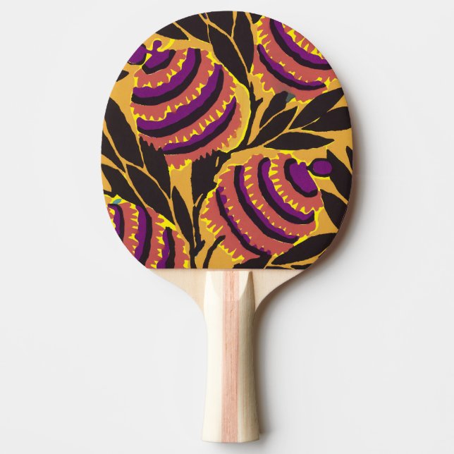 Ljus Maximalist Lila & Turkos Blommönster Pingisracket (Framsidan)