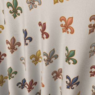 Ljus med jordnära skog och Fleur-de-lis-design  Tyg