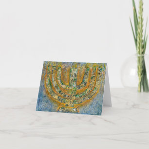 Ljus Menorah Välkomstkort (Tomt Insida) Kort
