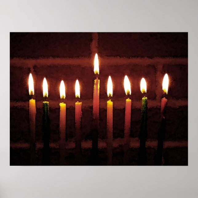 Ljus Menorahs festival Poster (Framsidan)