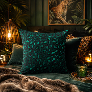 Ljus Metallisk Leopardsmink Kudde